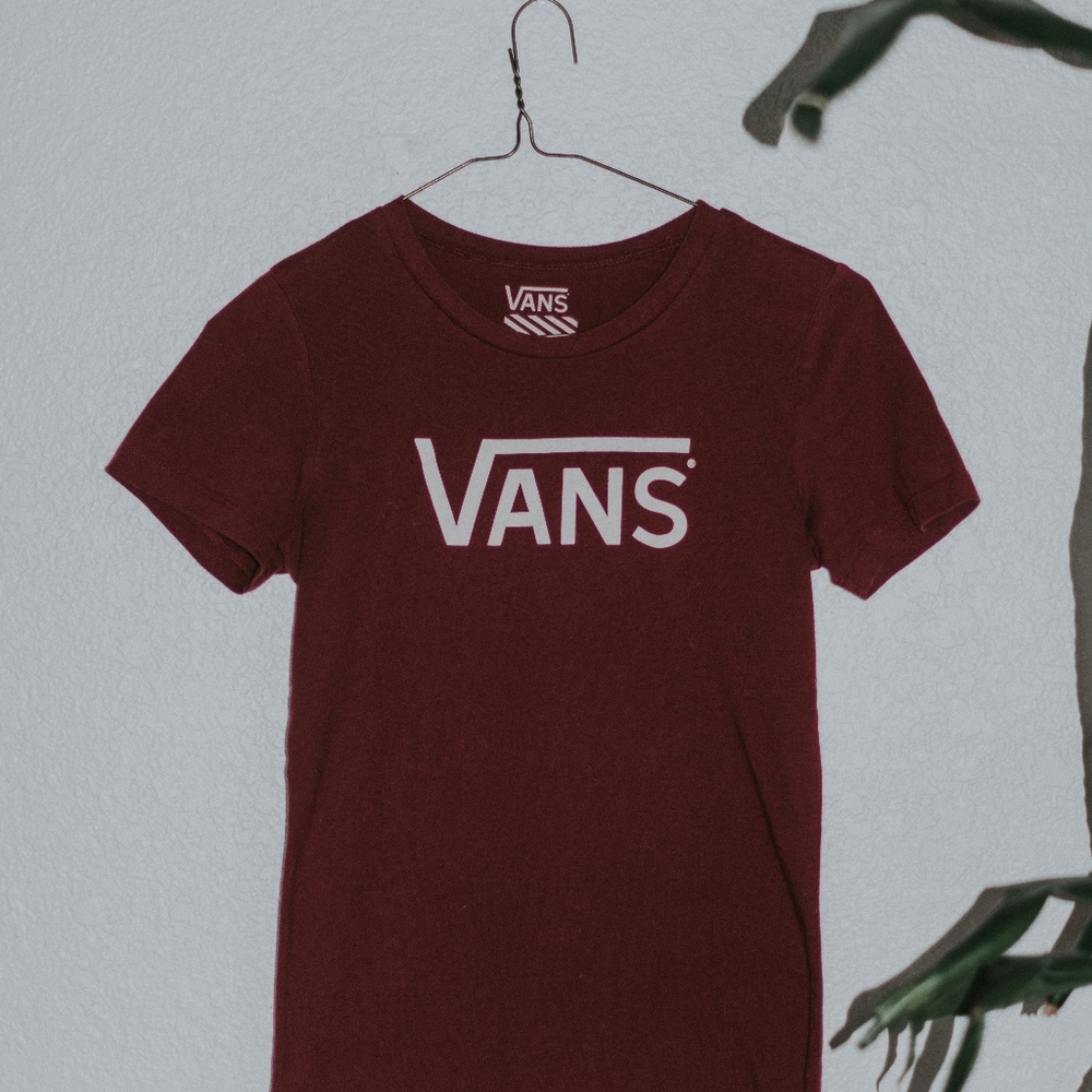 Maroon Vans Tee Shirt